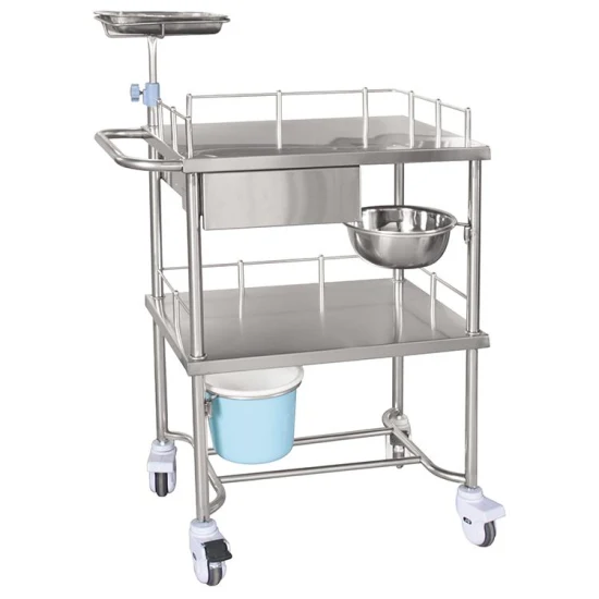 Bmt15 Hospital Furniture Stainless Steel Medical Trolley Emergency Treatment Metal Hospital Cart For Clinic (1)