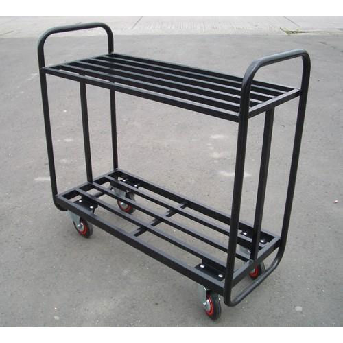 Paint Coated Industrial Mild Steel Material Handling Trolley Load Capacity 100 200 Kg 401
