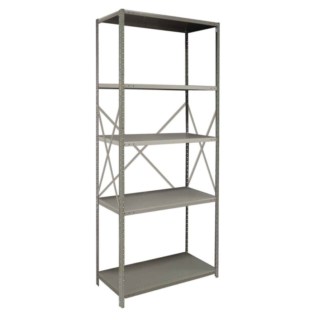 Republic 2000 Series Open Industrial Metal Clip Shelving With Angle Posts